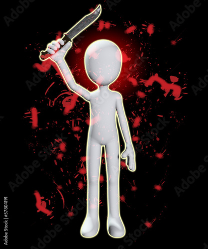Illustration: Bloody Psycho With Knife Bloody Psycho With Knife
