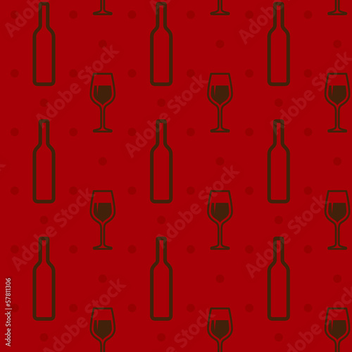Vector: seamless background with wine bottles and wineglasses seamless background with wine bottles and wineglasses