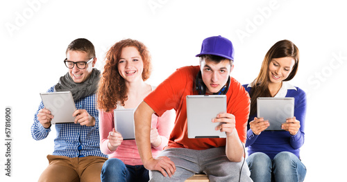 Photo: Young people with tablets Young people with tablets
