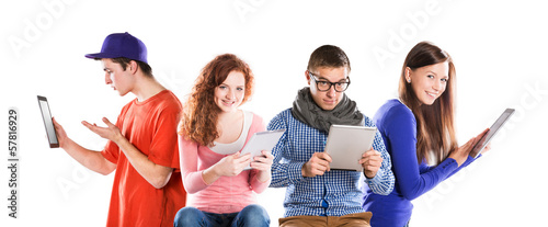 Photo: Young people with tablets Young people with tablets