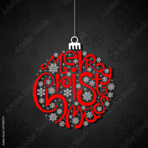 Vector: vector illustration of Christmas card with typography bauble vector illustration of Christmas card with typography bauble