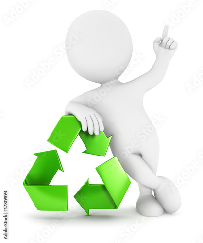 Illustration: 3d white people recycle sign 3d white people recycle sign