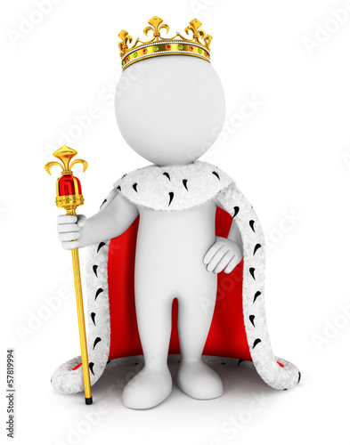 Illustration: 3d white people king 3d white people king