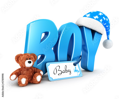 Illustration: 3d word boy concept 3d word boy concept