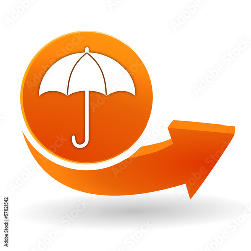 Vector: parapluie sur bouton web orange parapluie sur bouton web orange