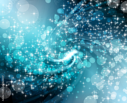 Illustration: snowflakes and stars descending on background snowflakes and stars descending on background