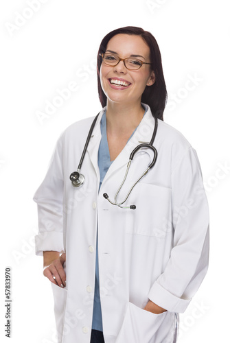 Photo: Mixed Race Female Nurse or Doctor Wearing Scrubs and Stethoscope Mixed Race Female Nurse or Doctor Wearing Scrubs and Stethoscope