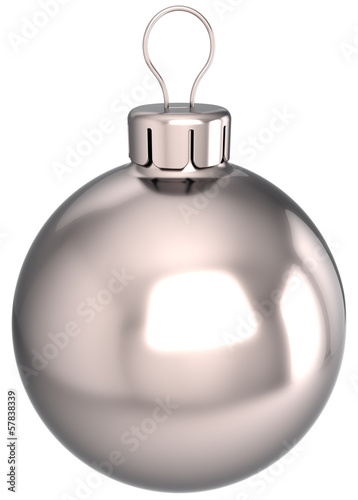 Illustration: New Year bauble Christmas ball decoration chrome silver sphere New Year bauble Christmas ball decoration chrome silver sphere