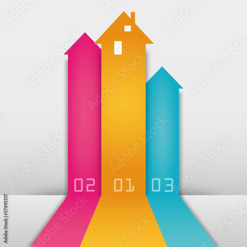 Vector: Three Colored Arrows House Three Colored Arrows House