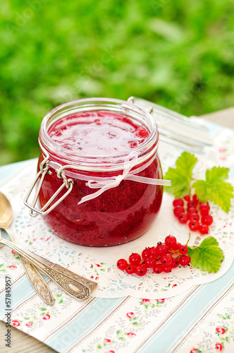 Photo: Red Currant Jam, copy space for your text Red Currant Jam, copy space for your text