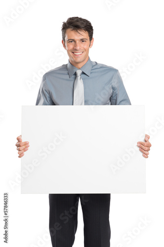 Photo: Businessman Holding Placard Businessman Holding Placard