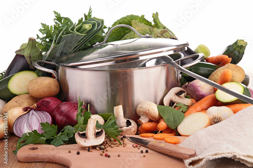 Photo: colorful vegetables in a steel pan colorful vegetables in a steel pan