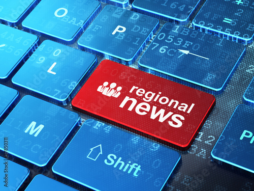 Illustration: News concept: Business People and Regional News on keyboard News concept: Business People and Regional News on keyboard
