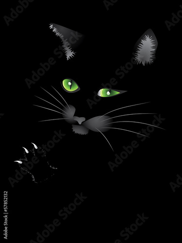 Vector: Black cat face Black cat face