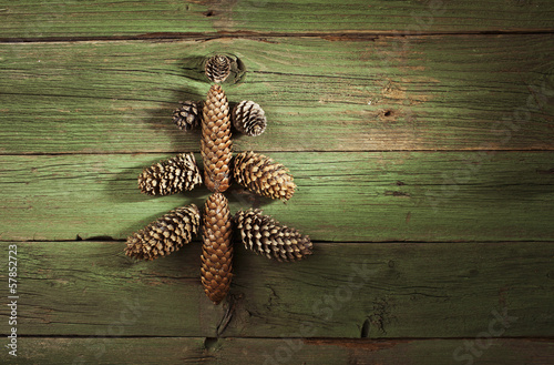 Photo: Christmas tree made from fir cones Christmas tree made from fir cones