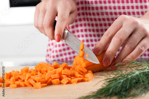 Photo: Cutting carrots Cutting carrots