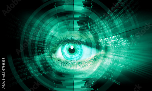 Photo: Digital image of woman's eye. Security concept Digital image of woman's eye. Security concept