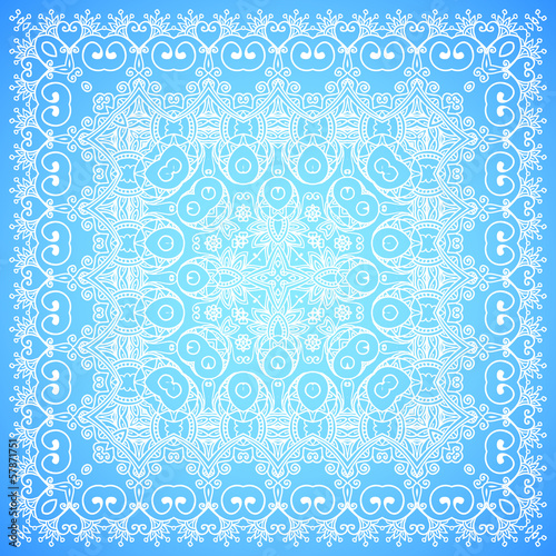 Vector: Ornate lacy blue and white vector ornament Ornate lacy blue and white vector ornament