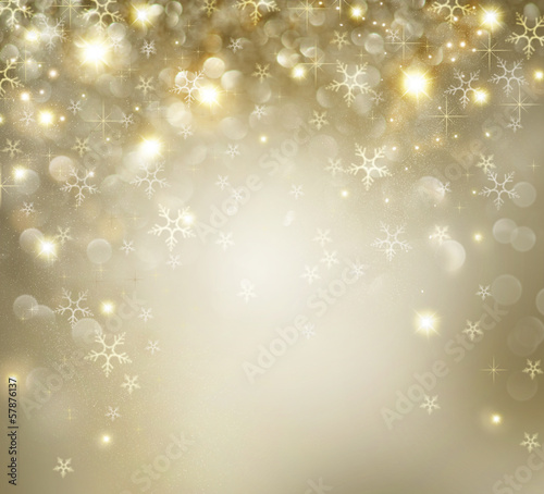 Photo: Golden Christmas Holiday Background With Blinking Stars Golden Christmas Holiday Background With Blinking Stars