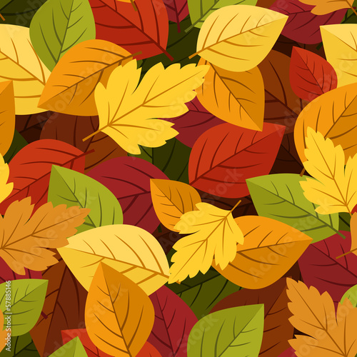Vector: Seamless background with colorful autumn leaves. Vector Seamless background with colorful autumn leaves. Vector