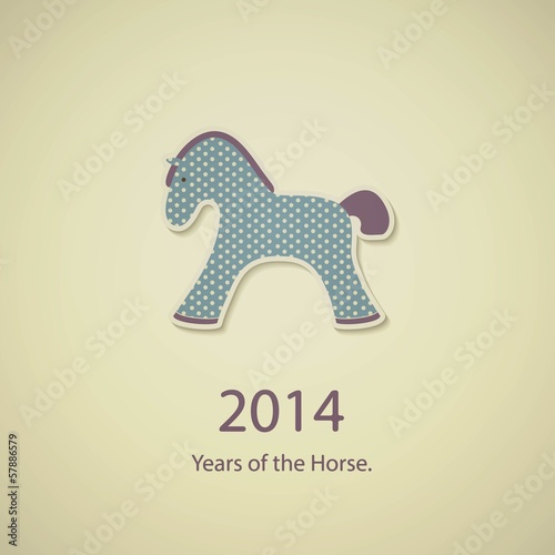 Vector: Christmas card with rocking toy horse. Christmas card with rocking toy horse.