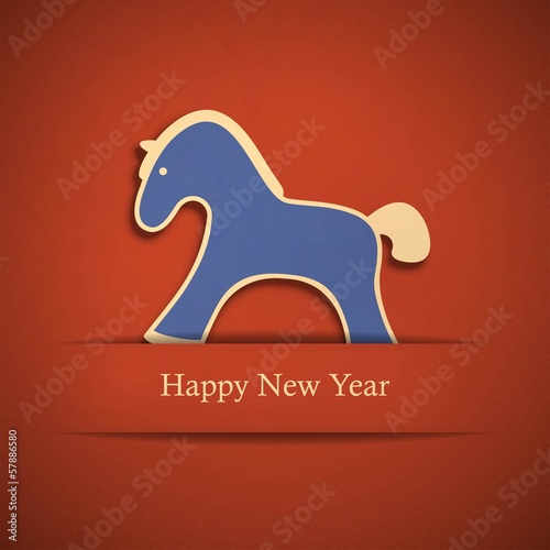 Vector: Christmas card with rocking toy horse. Christmas card with rocking toy horse.