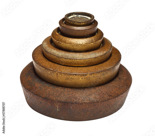 Photo: Antique metal scale weights Antique metal scale weights