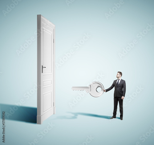 Photo: businesman closed door businesman closed door