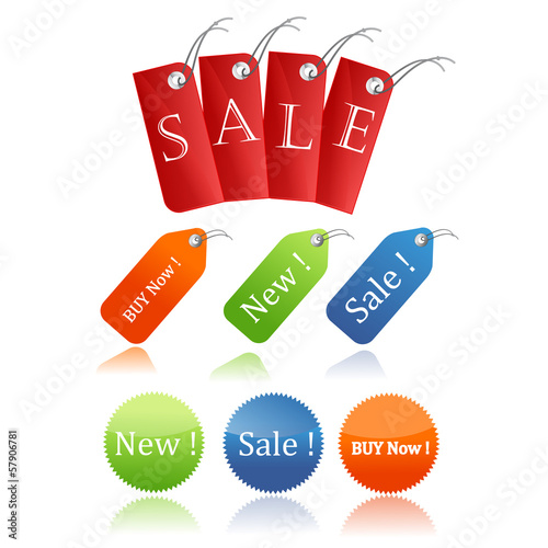 Illustration: Stickers and sales tags. Stickers and sales tags.