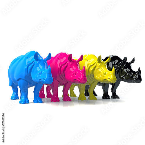 Illustration: CMYK Rhinos CMYK Rhinos