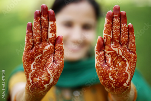 Photo: Beautiful hand with henna design Beautiful hand with henna design