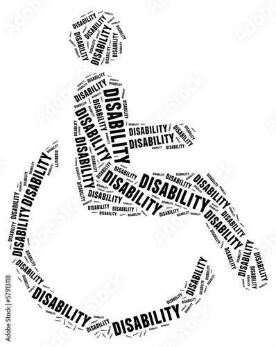 Illustration: Tag or word cloud disability related Tag or word cloud disability related