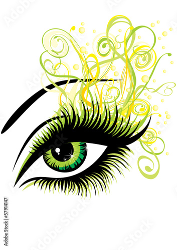 Vector: Beautiful female green eye Beautiful female green eye
