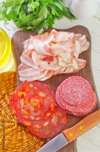 Photo: salami and bacon salami and bacon