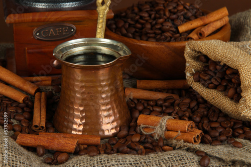 Photo: Coffee maker on dark background Coffee maker on dark background