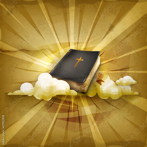 Vector: Bible, old style background Bible, old style background