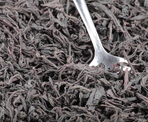 Photo: black tee and teaspoon black tee and teaspoon