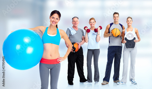Photo: Group of fitness people. Group of fitness people.