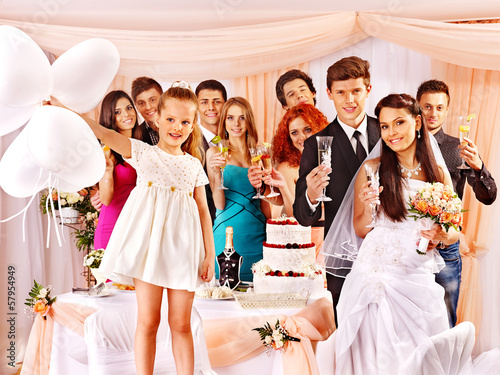 Photo: Wedding couple drinking champagne Wedding couple drinking champagne