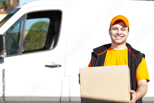 Photo: Portrait of an handsome deliverer Portrait of an handsome deliverer