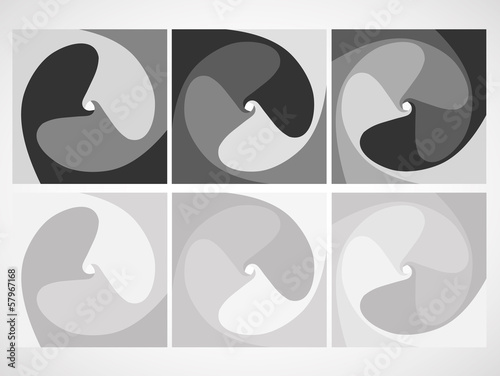 Vector: Vector gray scheme, spiral design elements Vector gray scheme, spiral design elements