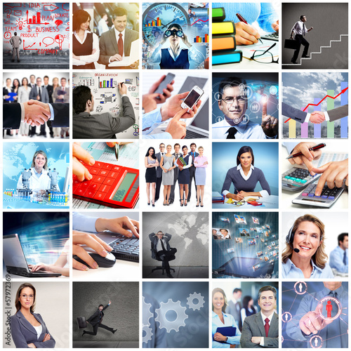 Photo: Business team collage. Business team collage.