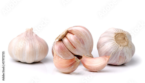 Photo: Garlic isolated on white background Garlic isolated on white background