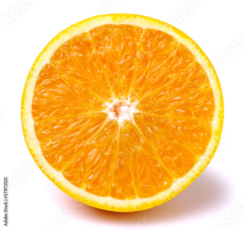 Photo: slice of orange fruit isolated slice of orange fruit isolated