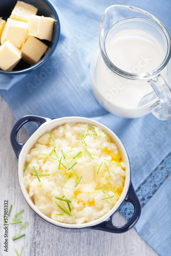 Photo: mashed potatoes in small pot mashed potatoes in small pot