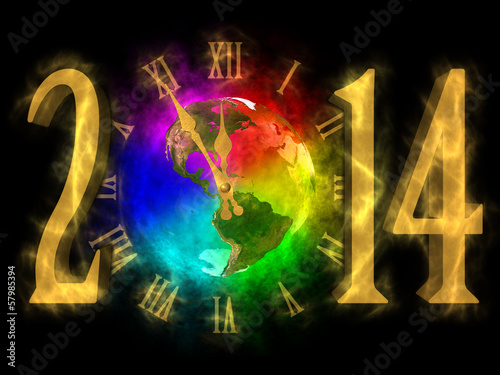 Illustration: Happy new year 2014 - PF 2014 - America Happy new year 2014 - PF 2014 - America
