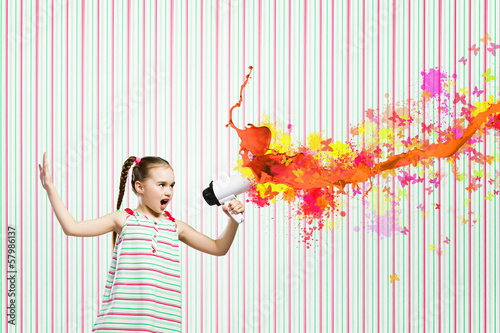 Photo: Kid with megaphone Kid with megaphone