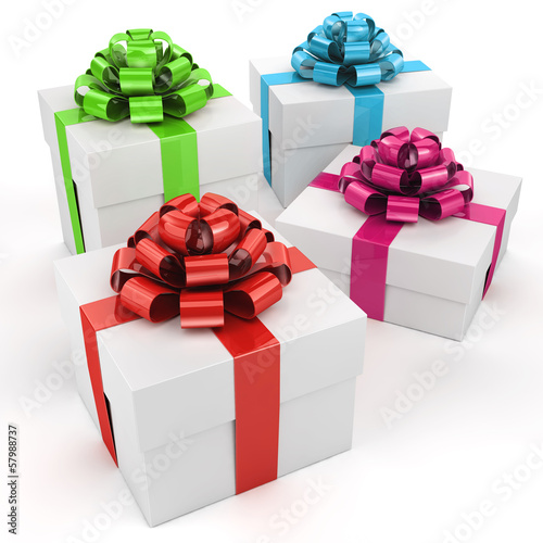 Illustration: Christmas gifts isolated on white Christmas gifts isolated on white