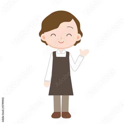 Illustration: 家政婦の中年女性 案内 家政婦の中年女性 案内