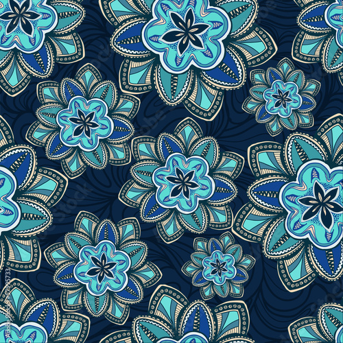 Vector: Wallpaper pattern with flowers on a background Wallpaper pattern with flowers on a background